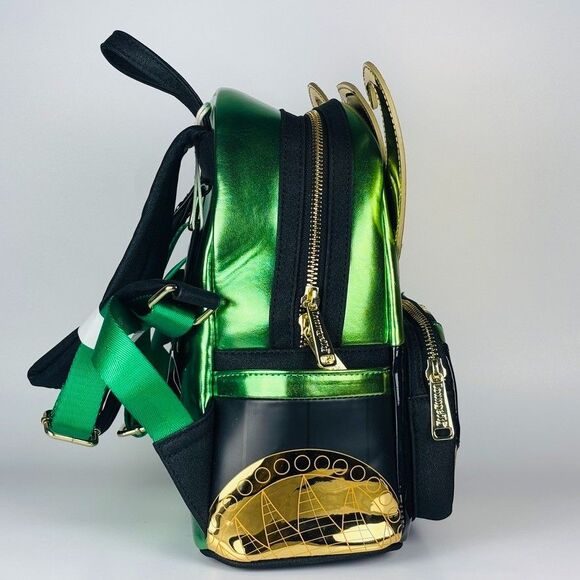 Loungefly Marvel Loki Mini Backpack Metallic Cosplay Villain Infinity Saga Bag - Picture 2 of 7
